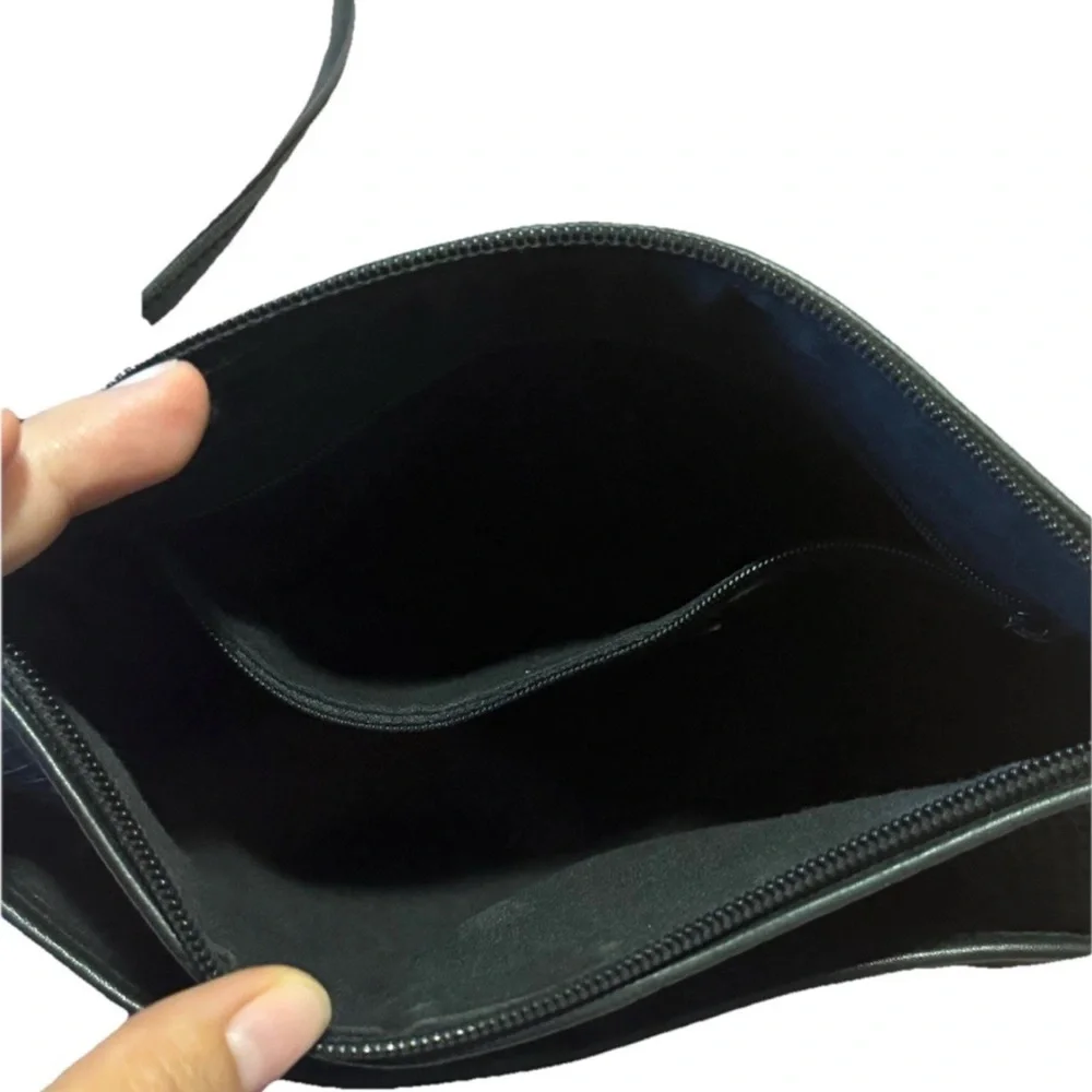 Vintage Liz Claiborne Black & Gray Crossbody Bag 1984 Leather Trim Small Purse - Picture 7 of 8